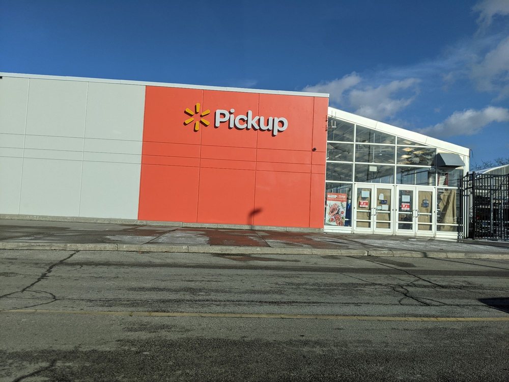 Walmart Online Pickup exterior in brand orange