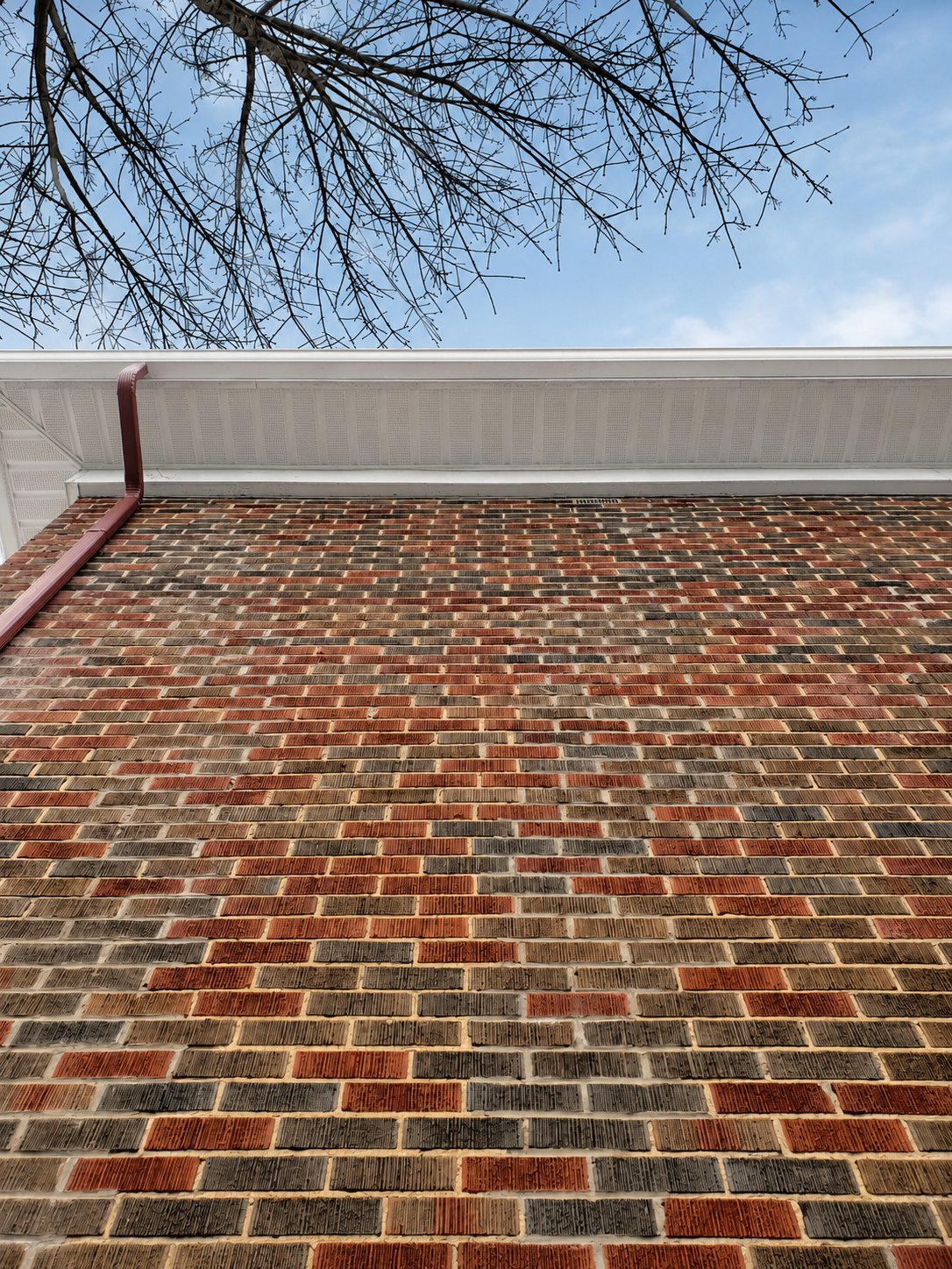 Repainted brick building exterior — 523 Tweedsmuir Ave